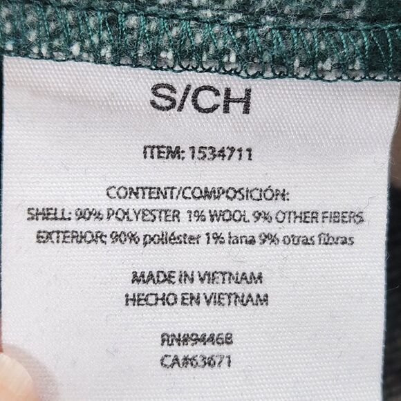 HFX Womens Flannel Shirt Jacket Size Small Green White Plaid Snap Up Pockets - Picture 12 of 16